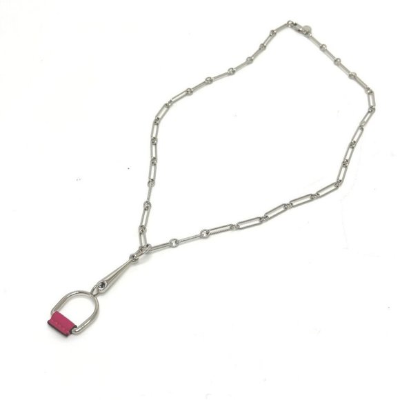 HERMES Heritage Esquetre PM Necklace Swift Silver - Picture 1 of 16